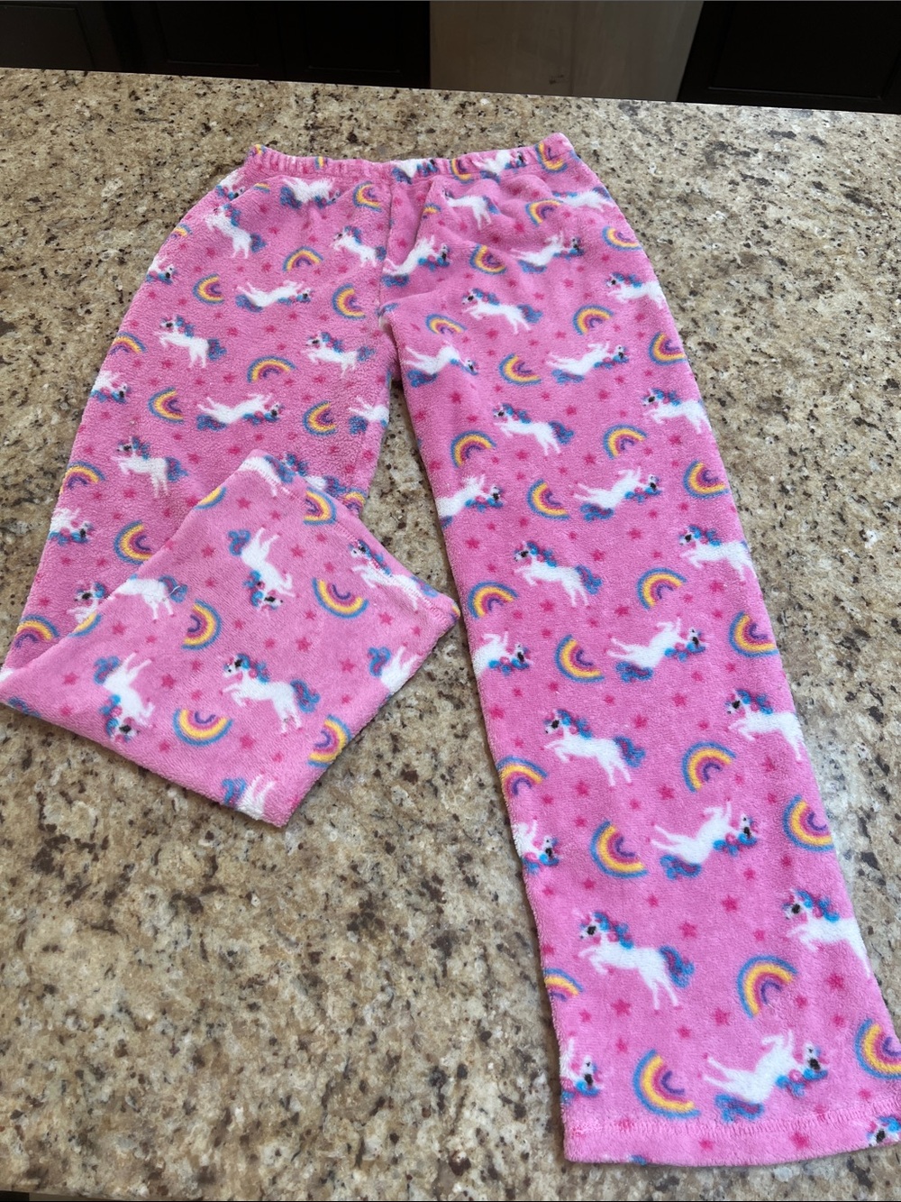 Rene Rofe Pink Unicorn & Rainbow Fleece Pajama Pants